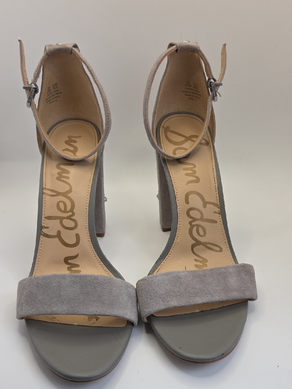 Sam Edelman Yaro 2 GreyJeweled Suede Dress Sandals Sz 9.5